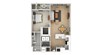 1 Bedroom 1 Bathroom Floor Plan 1 Bedroom 1 Bathroom Floor Plan at The Point At Westside, Atlanta, Georgia
